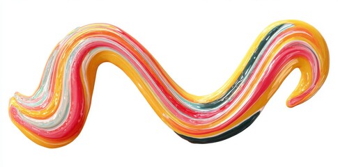 A vibrant and multicolored liquid spill is set against a white background, evoking a rainbow of colors