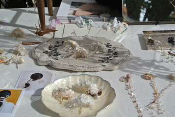 handmade accessories in antique market