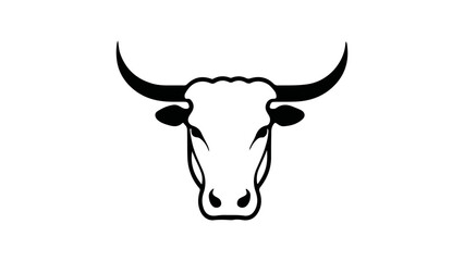 very simple minimalism line art of a cow head vector illustration cartoon type