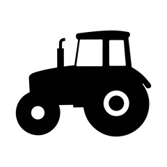 Black tractor silhouette vector image for agriculture farming machinery farm equipment and harvest 90