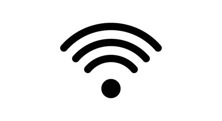 Bold Black Wireless Signal Icon: Three Arcs and a Dot