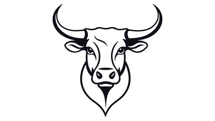 simple smiling cow head vector illustration on white background