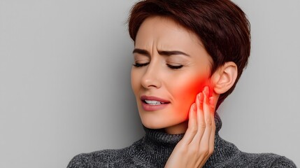 Woman with jaw pain