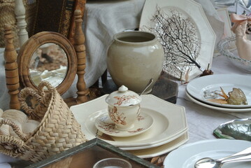 antique tableware in market