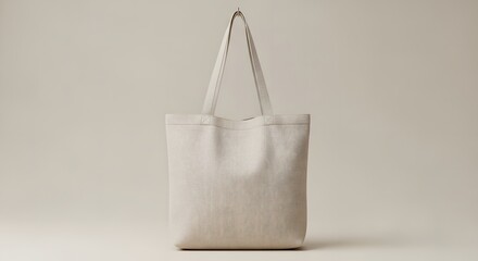 Totebag mockup white color, realistic fabric texture