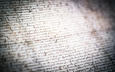 Close-Up of an Ancient Manuscript, in Brussels, Belgium