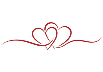 Fototapeta premium Elegant intertwined hearts design element on transparent background perfect for wedding or valentines day cards