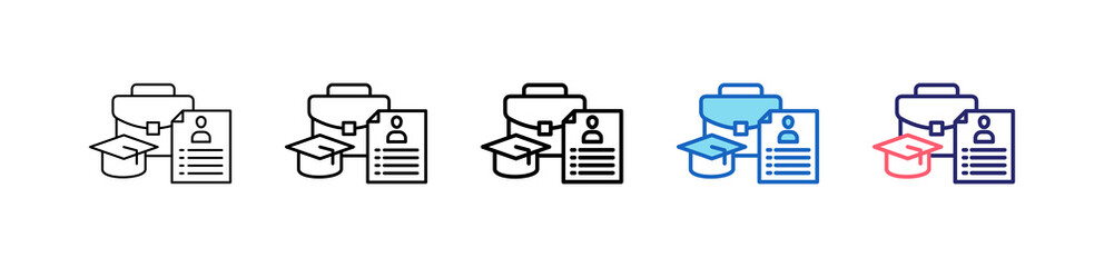 Internship Icon In 5 Different Styles Set Collection.   