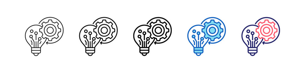 Innovation Icon In 5 Different Styles Set Collection.   