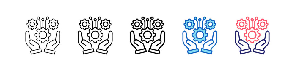 Practice Icon In 5 Different Styles Set Collection.   