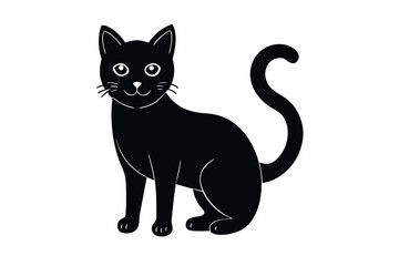 black cat vector icon