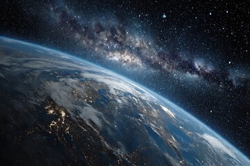 vibrant green globe among stars in cosmic backdrop  
