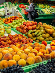 Fruit display in a grocery store