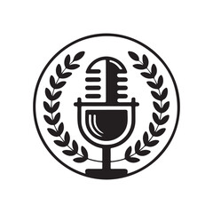 podcast day logo design silhouette 