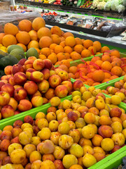 Fruit display in a grocery store supermarket
