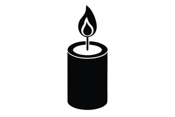 burning candle vector icon