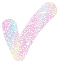 PNG Check mark icon glitter white background creativity.