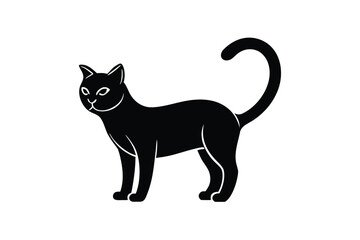 cat with arched back vector icon