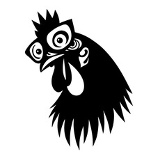 Vector illustration of cartoon hen