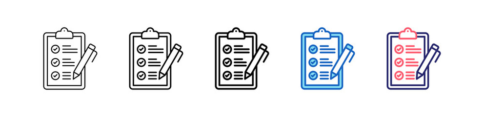 Tasks Icon In 5 Different Styles Set Collection.   