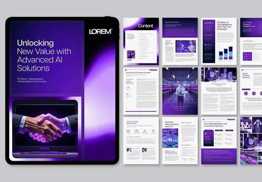 Digital Brochure Template with Future Tech Theme