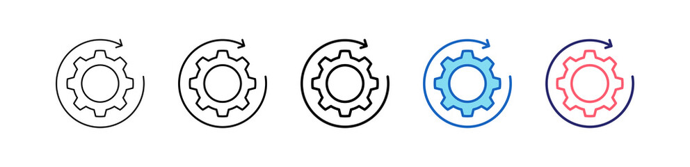Obraz premium Reload Icon In 5 Different Styles Set Collection. 