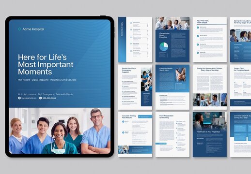 Digital Brochure Template with Medical, Hospital & Healthcare Theme