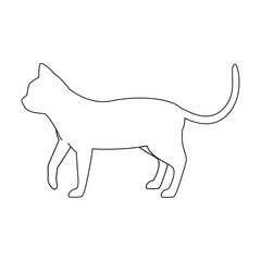 ねこのシルエット2 線画