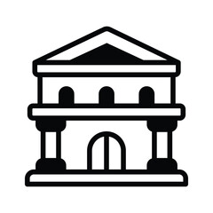 Here is a glyph style icon of bank building structure