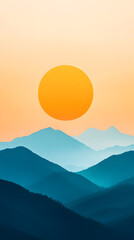Fototapeta premium sunset in mountains