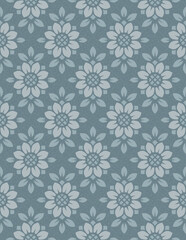 Stylized sunflowers seamless geometric pattern, flower wallpaper background