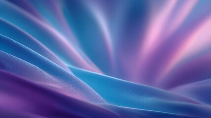 Abstract background with smooth gradient transitions. The colors range from blue and turquoise to purple and pink. Waves or silk fabric.