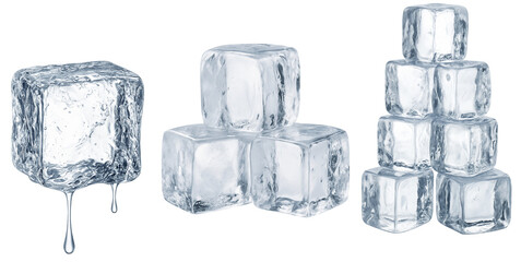 Realistic Ice Cube Set