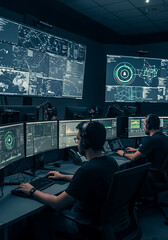 Cybersecurity Operations Center Team Monitoring Data.