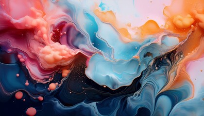 abstract ink mixing fluid art