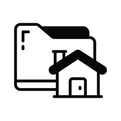 An amazing glyph icon showing property record file folder