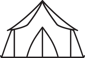 Camping Tent Silhouette in Black | Outdoor Adventure