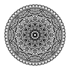 Mehndi flower pattern for Henna drawing and tattoo. Decoration in ethnic oriental  Indian style. Doodle ornament. Outline hand draw vector illustration.