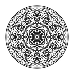 Mehndi flower pattern for Henna drawing and tattoo. Decoration in ethnic oriental  Indian style. Doodle ornament. Outline hand draw vector illustration.
