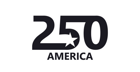America 250. Vector image intended for design of layouts, as well as printing on clothes, mugs, etc.
