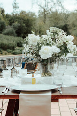 Table decoration on a Toscana wedding