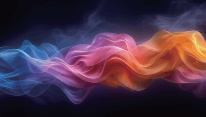 Obraz premium A colorful wave of light with blue, red and pink colors. The light is scattered and the colors are bright