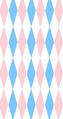 Diamond-shaped pattern of light pink and light blue on white background