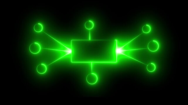 Ai tools or neon box. Multi function for Agentic AI technology motion background. Multi agent AI systems. Automate repetitive work 4k icon.