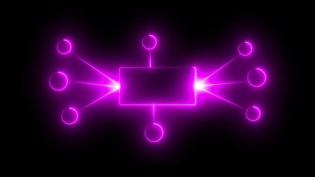 Ai tools or neon box. Multi function for Agentic AI technology motion background. Multi agent AI systems. Automate repetitive work 4k icon