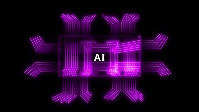 Ai tools or neon box. Multi function for Agentic AI technology motion background. Multi agent AI systems. Automate repetitive work 4k icon