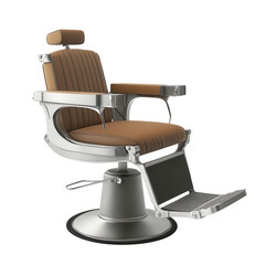Retro barber chair, light beige leather