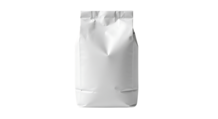 White paper bag isolated on transparent background is a versatile packaging solution for food, retail, or gift items, offering a blank canvas for branding and design mockups