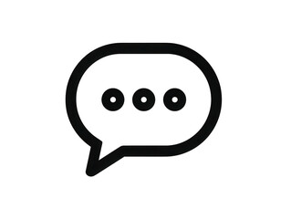 Obraz premium Simple black speech bubble icon with three dots