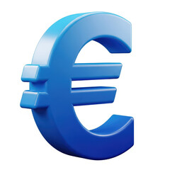 Obraz premium A Bold Blue Euro Symbol Against a White Background Representing European Currency and Finance in a Clean and Modern Design for Economic and Financial Concepts
